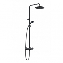 LOGO, NEGRU MAT, DUAL SHOWER SYSTEM, CU BATERIE DUS CU TERMOSTATAT, COLOANA DUS CU PALARIE ROTUNDA FI 24.5CM, PARA 3S, FURTUN 160CM, 6808239-00